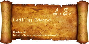 Leány Edmond névjegykártya